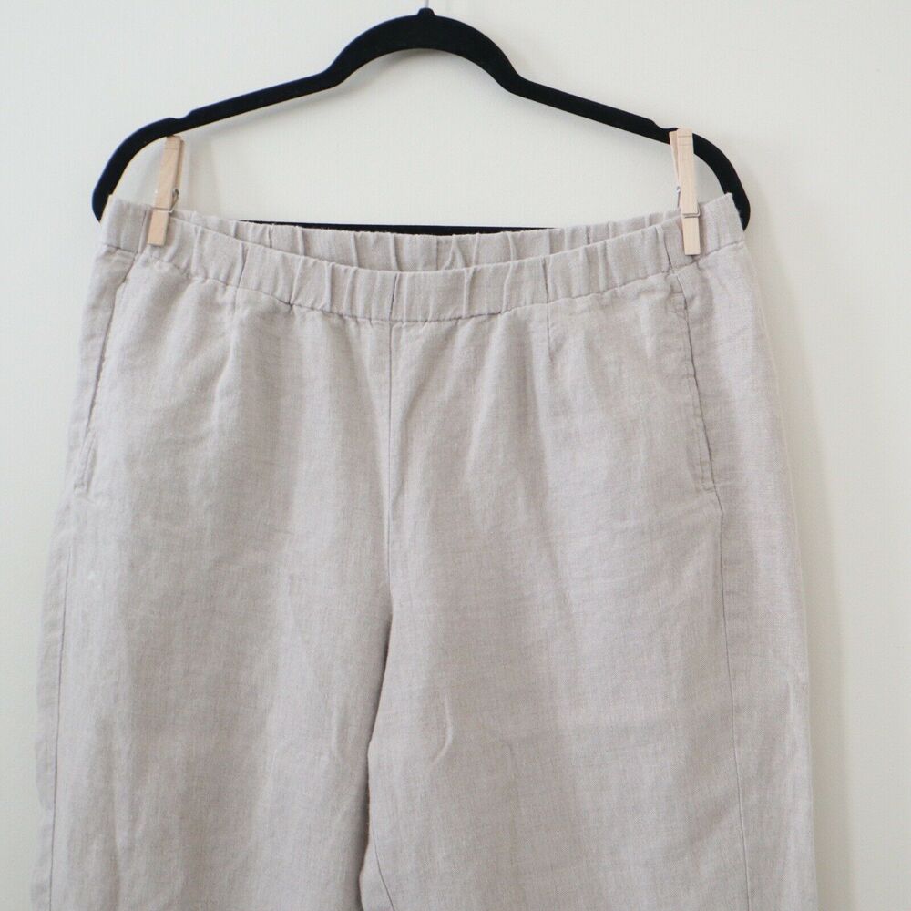 J Jill Size M Love Linen 100% Natural Linen Comfort Stretch Crop Pants - Picture 3 of 10
